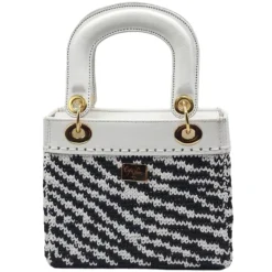 CapriNina - CapriDì Mini - Fine Bag Handmade in Capri - White Zebra - Handmade in Italy - Exclusive Luxury - Avvenice