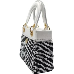 CapriNina - CapriDì Mini - Fine Bag Handmade in Capri - White Zebra - Handmade in Italy - Exclusive Luxury - Avvenice