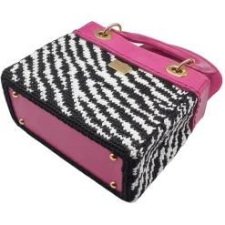 CapriNina - CapriDì Mini - Fine Bag Handmade in Capri - Pink Zebra - Handmade in Italy - Exclusive Luxury - Avvenice