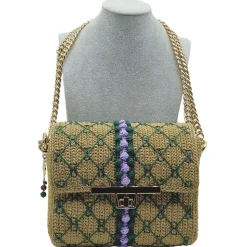 CapriNina - CapriGu - Fine Bag Handmade in Capri - Gold Embroidery Green - Handmade in Italy - Exclusive Luxury - Avvenice