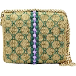 CapriNina - CapriGu - Fine Bag Handmade in Capri - Gold Embroidery Green - Handmade in Italy - Exclusive Luxury - Avvenice