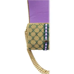 CapriNina - CapriGu - Fine Bag Handmade in Capri - Gold Embroidery Green - Handmade in Italy - Exclusive Luxury - Avvenice
