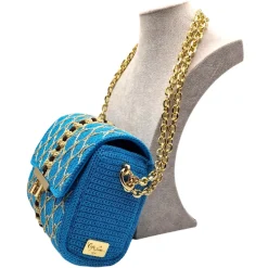 CapriNina - CapriGu - Fine Bag Handmade in Capri - Turquoise - Handmade in Italy - Exclusive Luxury - Avvenice