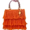 CapriNina - Le Charleston - Fine Bag Handmade in Capri - Orange - Handmade in Italy - Exclusive Luxury - Avvenice