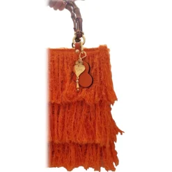 CapriNina - Le Charleston - Fine Bag Handmade in Capri - Orange - Handmade in Italy - Exclusive Luxury - Avvenice