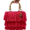 CapriNina - Le Charleston - Fine Bag Handmade in Capri - Fuchsia - Handmade in Italy - Exclusive Luxury - Avvenice