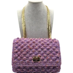 CapriNina - Ninetta Silke - Fine Bag Handmade in Capri - Lilac - Handmade in Italy - Exclusive Luxury - Avvenice