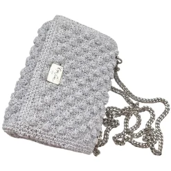 CapriNina - Ninetta Silke - Fine Bag Handmade in Capri - Pearl Grey - Handmade in Italy - Exclusive Luxury - Avvenice