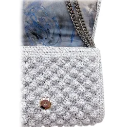 CapriNina - Ninetta Silke - Fine Bag Handmade in Capri - Pearl Grey - Handmade in Italy - Exclusive Luxury - Avvenice