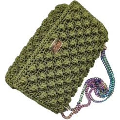CapriNina - Ninetta Versy - Fine Bag Handmade in Capri - Military Green - Handmade in Italy - Exclusive Luxury - Avvenice