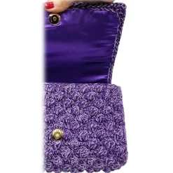 CapriNina - Ninetta Versy - Fine Bag Handmade in Capri - Double Purple - Handmade in Italy - Exclusive Luxury - Avvenice