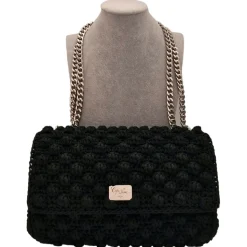 CapriNina - Ninetta Versy - Fine Bag Handmade in Capri - Black Silver - Handmade in Italy - Exclusive Luxury - Avvenice