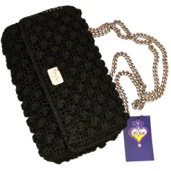 CapriNina - Ninetta Versy - Fine Bag Handmade in Capri - Black Silver - Handmade in Italy - Exclusive Luxury - Avvenice