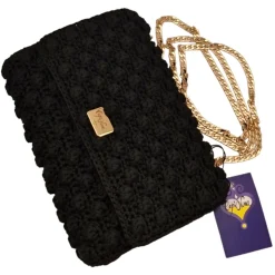 CapriNina - Ninetta Versy - Fine Bag Handmade in Capri - Black Gold - Handmade in Italy - Exclusive Luxury - Avvenice