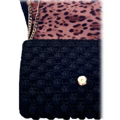 CapriNina - Ninetta Versy - Fine Bag Handmade in Capri - Black Gold - Handmade in Italy - Exclusive Luxury - Avvenice