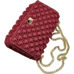 CapriNina - Ninetta Versy - Fine Bag Handmade in Capri - Bordeaux - Handmade in Italy - Exclusive Luxury - Avvenice