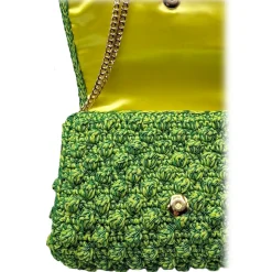 CapriNina - Ninetta Versy - Fine Bag Handmade in Capri - Double Green - Handmade in Italy - Exclusive Luxury - Avvenice