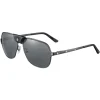 Cartier - Aviator - Metal Black PVD Polarized Grey - Santos de Cartier - Sunglasses - Cartier Eyewear - Avvenice