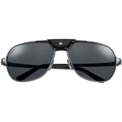 Cartier - Aviator - Metal Black PVD Polarized Grey - Santos de Cartier - Sunglasses - Cartier Eyewear - Avvenice