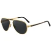 Cartier - Aviator - Metal Black Gold Champagne Grey - Alternative - Santos de Cartier - Sunglasses - Cartier Eyewear - Avvenice