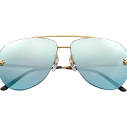 Cartier - Aviator - Metal, Polished Gold Finish - Panthère de Cartier - Sunglasses - Cartier Eyewear - Avvenice