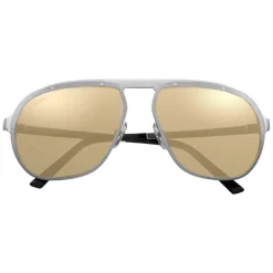 Cartier - Aviator - Metal Platinum Ruthenium White Gold - Santos de Cartier - Sunglasses - Cartier Eyewear - Avvenice
