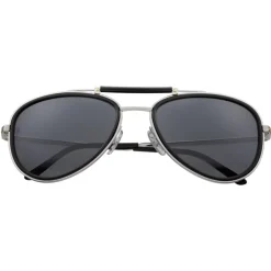 Cartier - Aviator - Metal Platinum Polarized Grey - Santos de Cartier - Sunglasses - Cartier Eyewear - Avvenice
