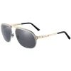 Cartier - Aviator - Metal Ruthenium Gold Champagne Grey - Santos de Cartier - Sunglasses - Cartier Eyewear - Avvenice