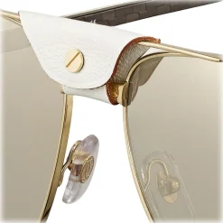Cartier - Aviator - Metal White Horn Carbon Horn Champagne - Santos de Cartier - Sunglasses - Cartier Eyewear - Avvenice