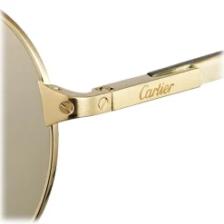 Cartier - Aviator - Metal White Horn Carbon Horn Champagne - Santos de Cartier - Sunglasses - Cartier Eyewear - Avvenice