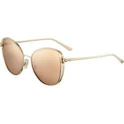 Cartier - Butterfly - Golden-Finish Metal Graduated Pink Lenses - Panthère de Cartier - Sunglasses - Cartier Eyewear - Avvenice