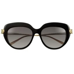 Cartier - Cat Eye - Black Composite Graduated Gray Lenses - Panthère de Cartier - Sunglasses - Cartier Eyewear - Avvenice