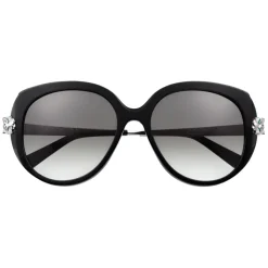 Cartier - Cat Eye - Black Polished Platinum - Panthère de Cartier - Sunglasses - Cartier Eyewear - Avvenice