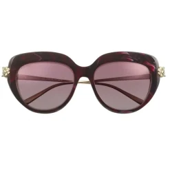 Cartier - Cat Eye - Burgundy Composite Graduated Burgundy Lenses - Panthère de Cartier - Sunglasses - Cartier Eyewear - Avvenice