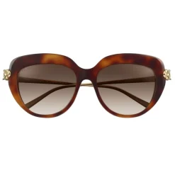 Cartier - Cat Eye - Tortoiseshell Composite Graduated Brown Lenses - Panthère de Cartier - Sunglasses - Cartier Eyewear - Avvenice
