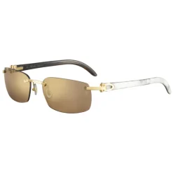 Cartier - Oval - White Buffalo Horn Gold Brown - C de Cartier - Sunglasses - Cartier Eyewear - Avvenice