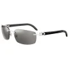 Cartier - Oval - White Buffalo Marbled Horn Platinum Grey - C de Cartier - Sunglasses - Cartier Eyewear - Avvenice