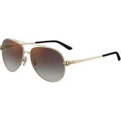 Cartier - Pilot - Golden-Finish Metal Graduated Grey Lenses - Panthère de Cartier - Sunglasses - Cartier Eyewear - Avvenice