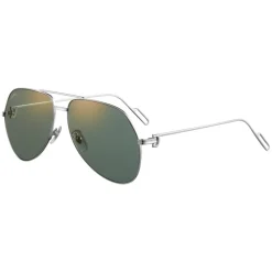 Cartier - Pilot - Metal Platinum Green Flash Gold - Première de Cartier - Sunglasses - Cartier Eyewear - Avvenice
