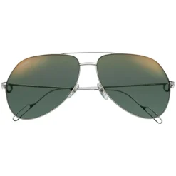 Cartier - Pilot - Metal Platinum Green Flash Gold - Première de Cartier - Sunglasses - Cartier Eyewear - Avvenice