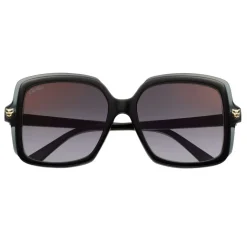 Cartier - Rectangular - Acetate Black Gray Lenses Gold Flash - Panthère de Cartier - Sunglasses - Cartier Eyewear - Avvenice