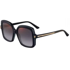 Cartier - Rectangular - Acetate Black Gray Lenses Gold Flash - Large - Panthère de Cartier - Sunglasses - Cartier Eyewear - Avvenice
