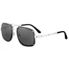 Cartier - Rectangular - Brushed Platinum Metal Gray Lenses - Santos de Cartier - Sunglasses - Cartier Eyewear - Avvenice