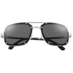 Cartier - Rectangular - Brushed Platinum Metal Gray Lenses - Santos de Cartier - Sunglasses - Cartier Eyewear - Avvenice