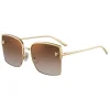 Cartier - Rectangular - Brushed Golden Metal Brown Lenses - Panthère de Cartier - Sunglasses - Cartier Eyewear - Avvenice