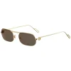 Cartier - Rectangular - Metal Gold Champagne Brown Flash Gold - Première de Cartier - Sunglasses - Cartier Eyewear - Avvenice