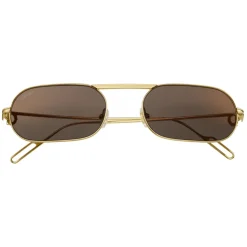 Cartier - Rectangular - Metal Gold Champagne Brown Flash Gold - Première de Cartier - Sunglasses - Cartier Eyewear - Avvenice
