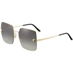 Cartier - Rectangular - Metal Gold Champagne Grey - Panthère de Cartier - Sunglasses - Cartier Eyewear - Avvenice