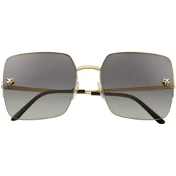 Cartier - Rectangular - Metal Gold Champagne Grey - Panthère de Cartier - Sunglasses - Cartier Eyewear - Avvenice
