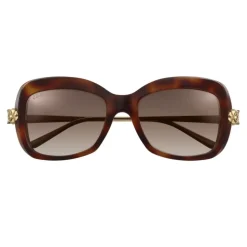 Cartier - Rectangular - Tortoiseshell Composite Brown Lenses - Panthère de Cartier - Sunglasses - Cartier Eyewear - Avvenice